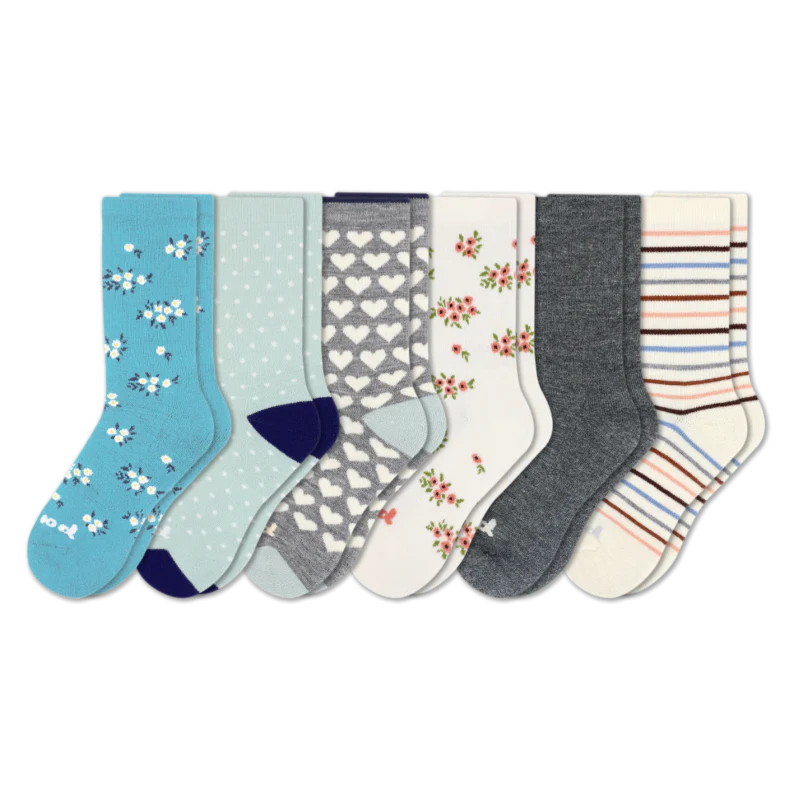 6 Pack - Women's Crew Pacas Socks 226 6 Pack - Women's Crew Pacas Socks