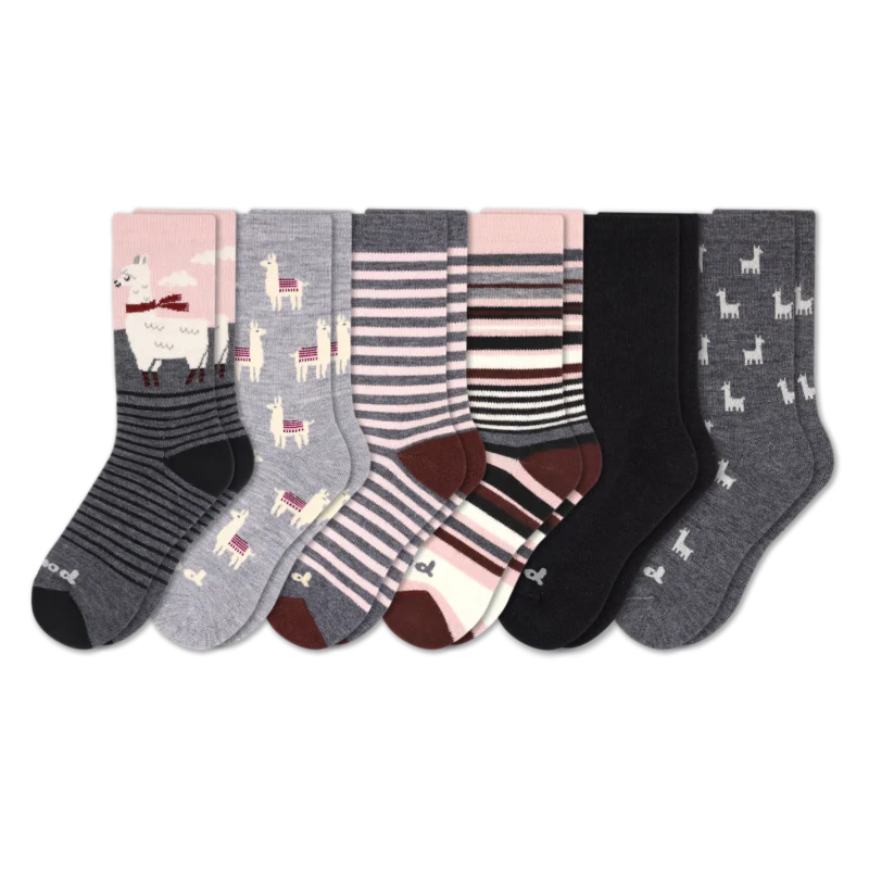6 Pack - Women's Crew Pacas Socks 25 6 Pack - Women's Crew Pacas Socks