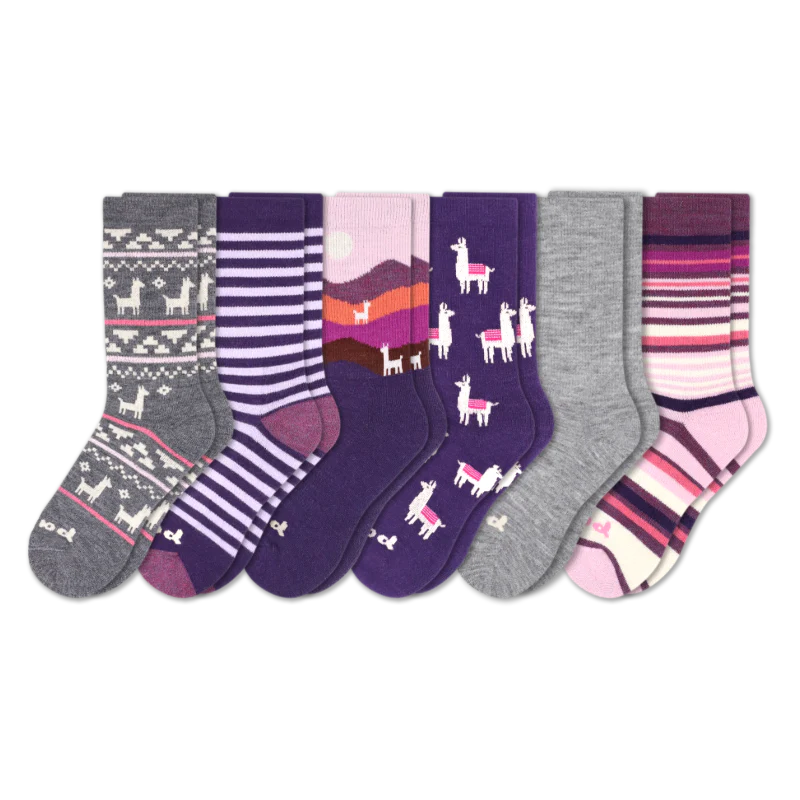 6 Pack - Women's Crew Pacas Socks 26 6 Pack - Women's Crew Pacas Socks