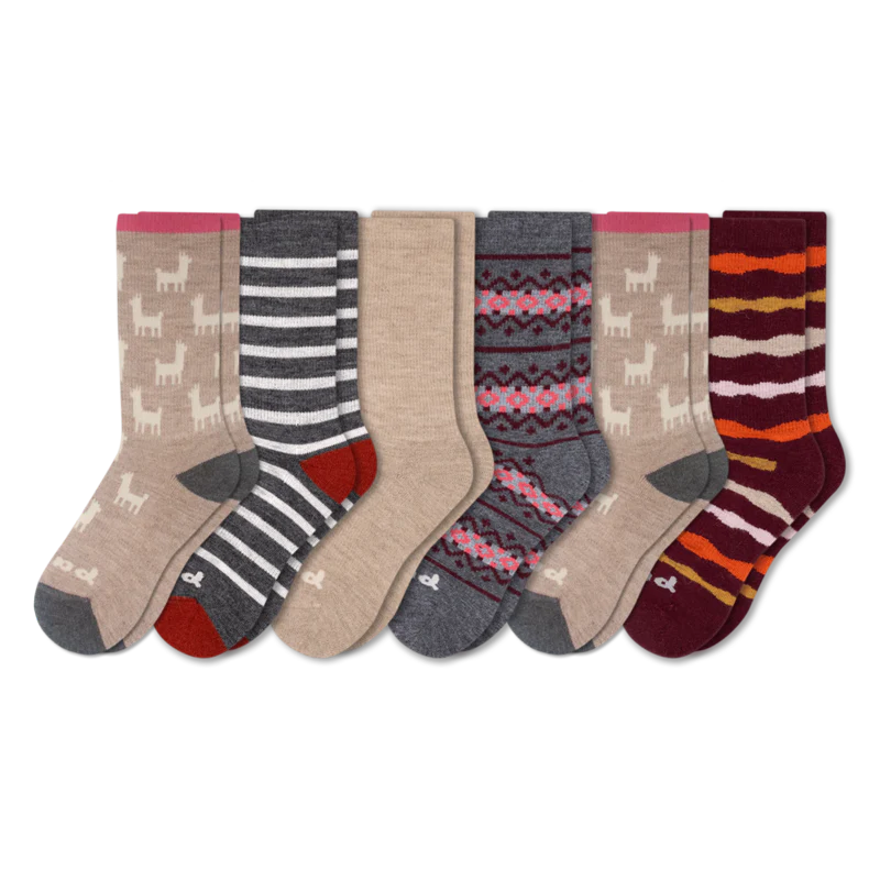 6 Pack - Women's Crew Pacas Socks 33 6 Pack - Women's Crew Pacas Socks