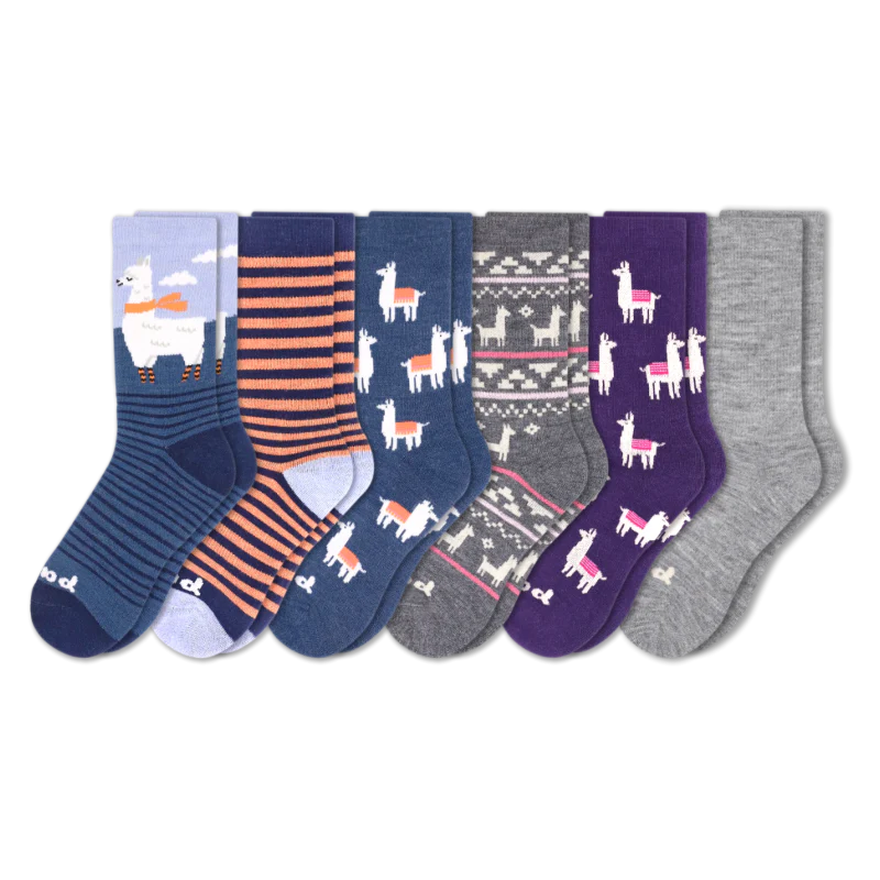 6 Pack - Women's Crew Pacas Socks 34 6 Pack - Women's Crew Pacas Socks