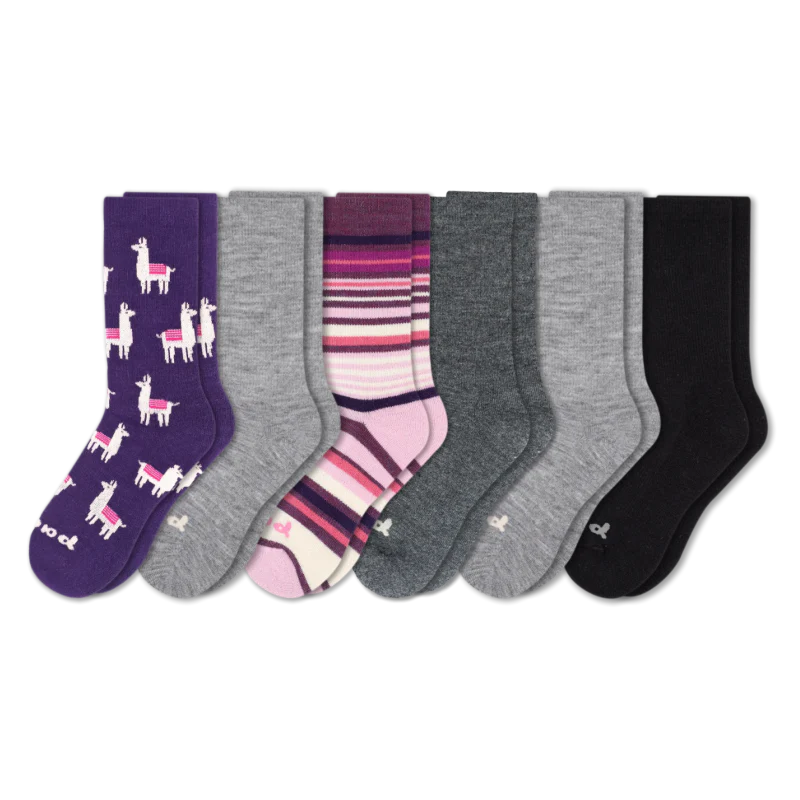 6 Pack - Women's Crew Pacas Socks 37 6 Pack - Women's Crew Pacas Socks