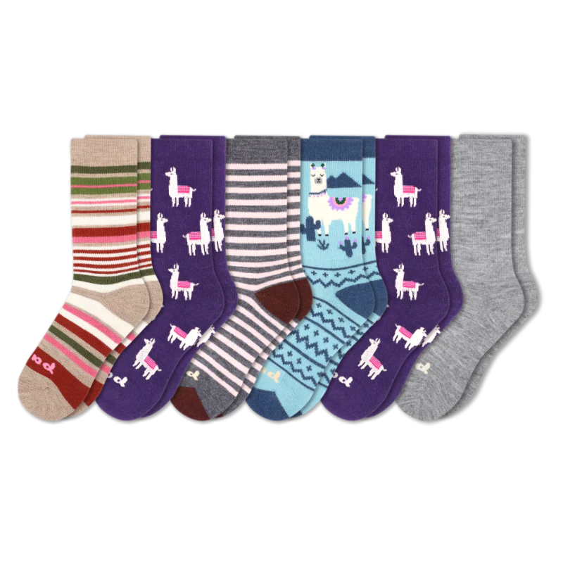 6 Pack - Women's Crew Pacas Socks 46 6 Pack - Women's Crew Pacas Socks