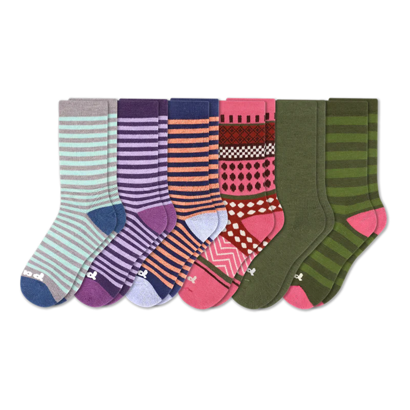 6 Pack - Women's Crew Pacas Socks 50 6 Pack - Women's Crew Pacas Socks