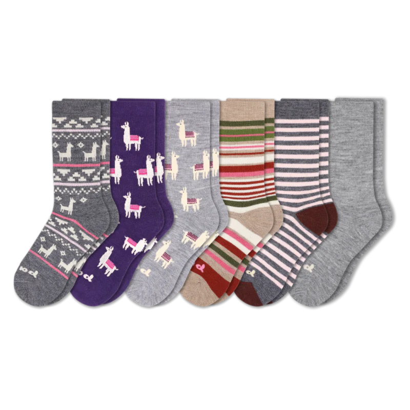 6 Pack - Women's Crew Pacas Socks 63 6 Pack - Women's Crew Pacas Socks
