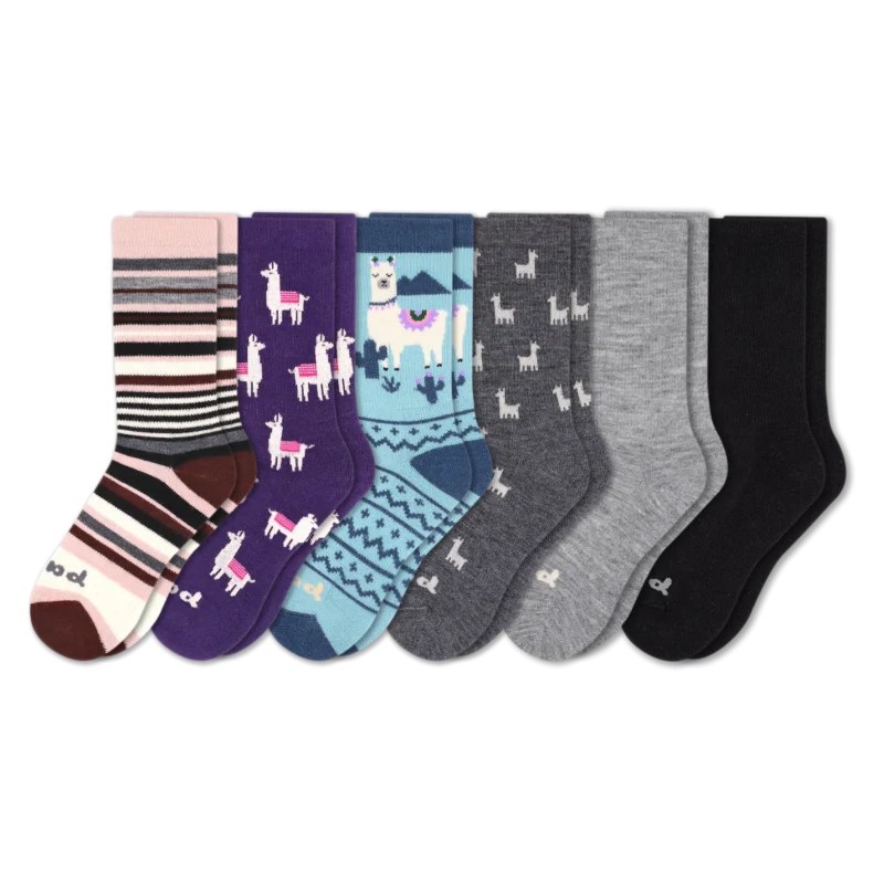 6 Pack - Women's Crew Pacas Socks 64 6 Pack - Women's Crew Pacas Socks