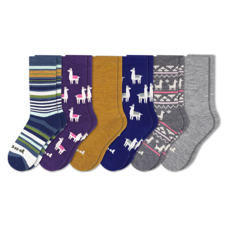 6 Pack - Women's Crew Pacas Socks 65 6 Pack - Women's Crew Pacas Socks