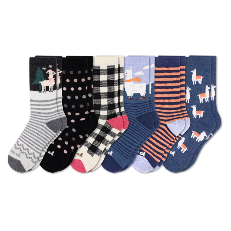 6 Pack - Women's Crew Pacas Socks 68 6 Pack - Women's Crew Pacas Socks