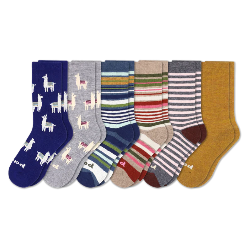 6 Pack - Women's Crew Pacas Socks 75 6 Pack - Women's Crew Pacas Socks