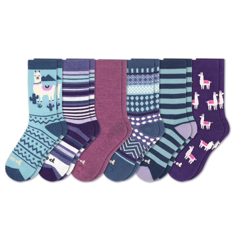 6 Pack - Women's Crew Pacas Socks 8 6 Pack - Women's Crew Pacas Socks