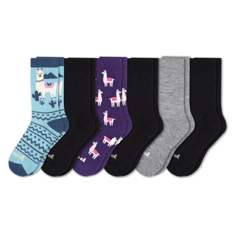 6 Pack - Women's Crew Pacas Socks 85 6 Pack - Women's Crew Pacas Socks