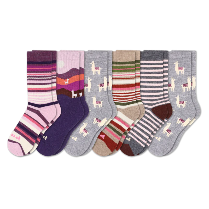 6 Pack - Women's Crew Pacas Socks 93 6 Pack - Women's Crew Pacas Socks