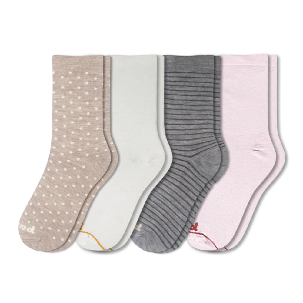 4 Pack - Women's Light-Weight Crew Pacas Socks