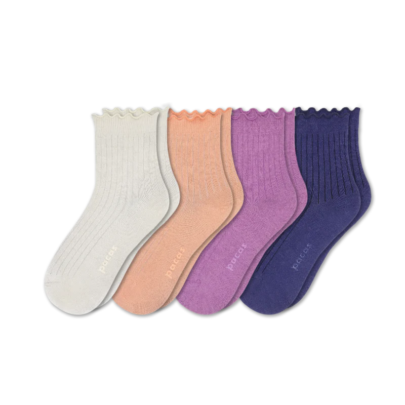 4 Pack - Women's Ruffle Socks