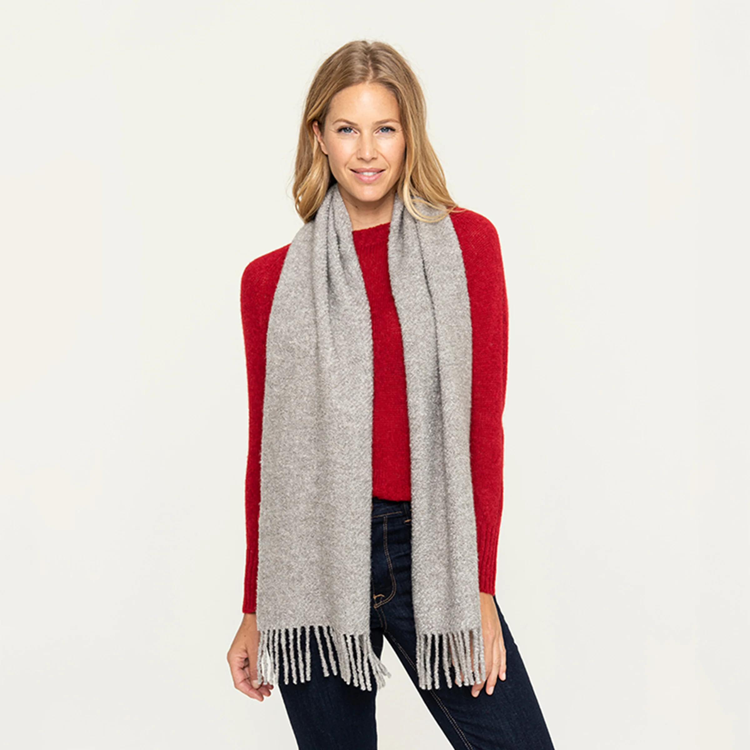 Women's Alpaca & Silk Boucle Scarf
