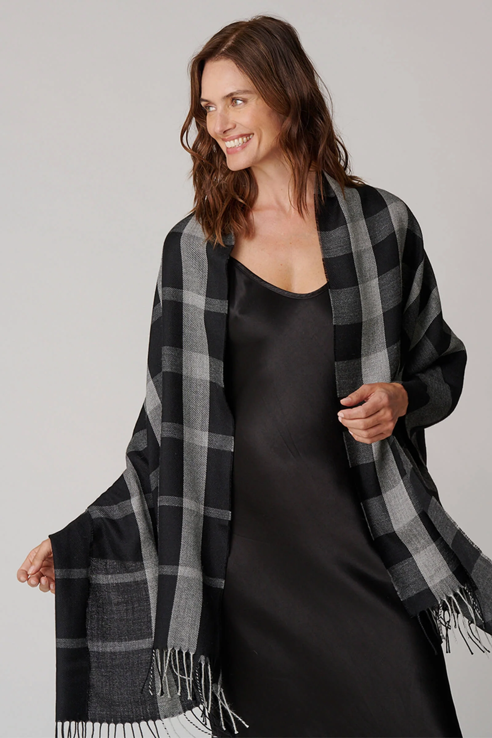 Half Plaid Shawl 6 Half Plaid Shawl