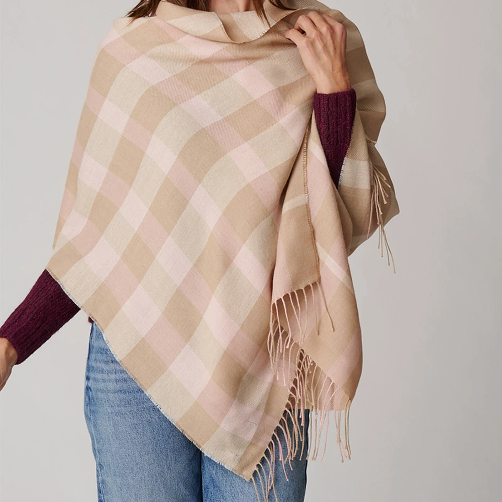 Half Plaid Shawl 7 Half Plaid Shawl