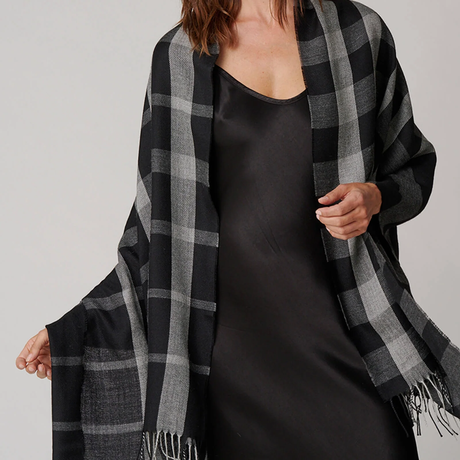 Half Plaid Shawl 8 Half Plaid Shawl