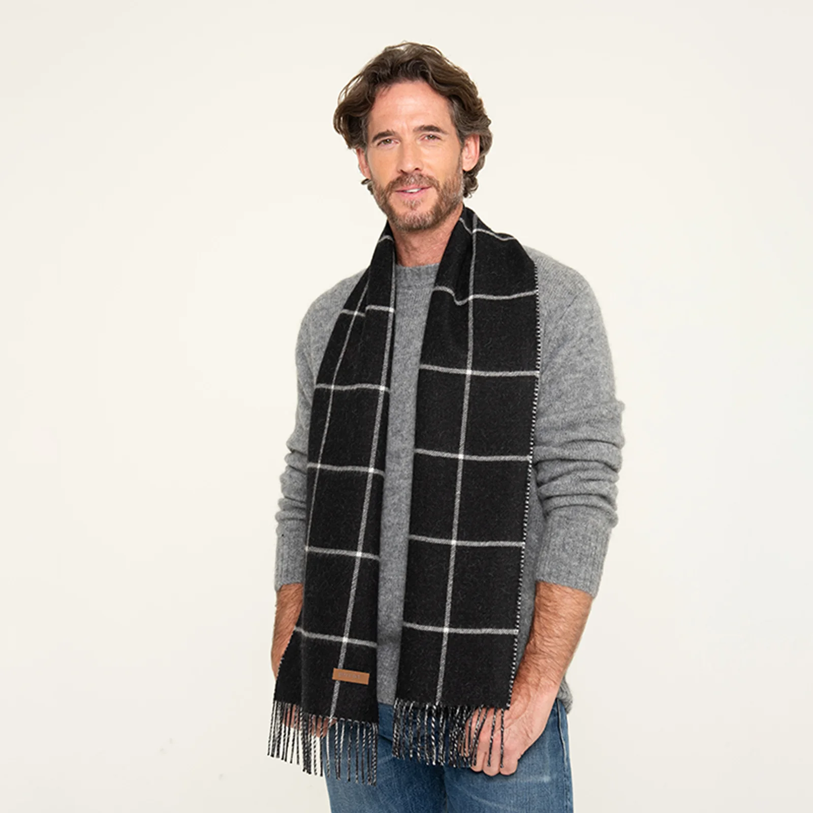 Men's Window Pane Scarf 3 Men's Window Pane Scarf