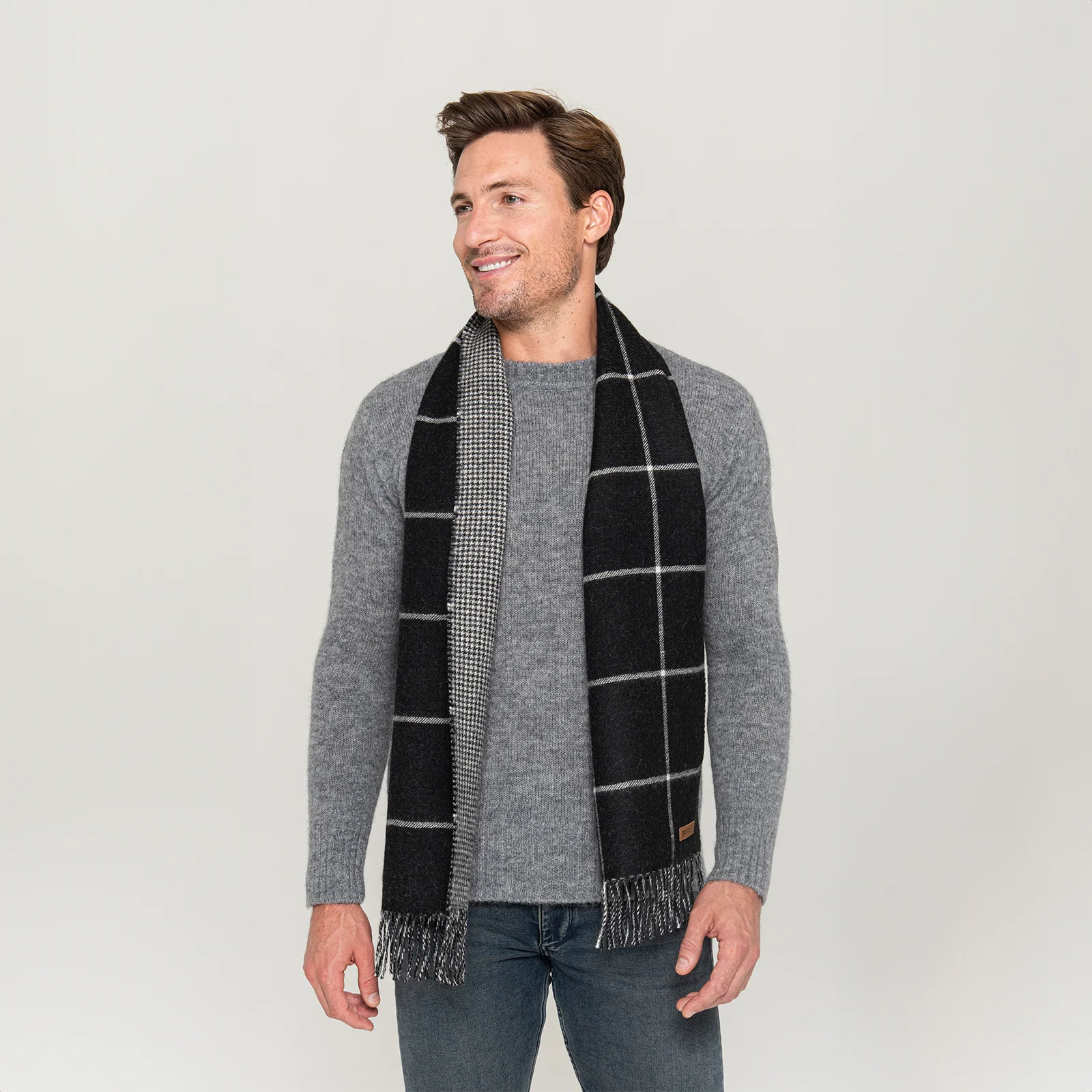 Men's Window Pane Scarf 4 Men's Window Pane Scarf
