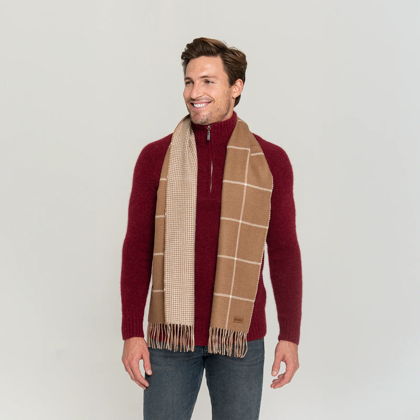 Men's Window Pane Scarf 6 Men's Window Pane Scarf