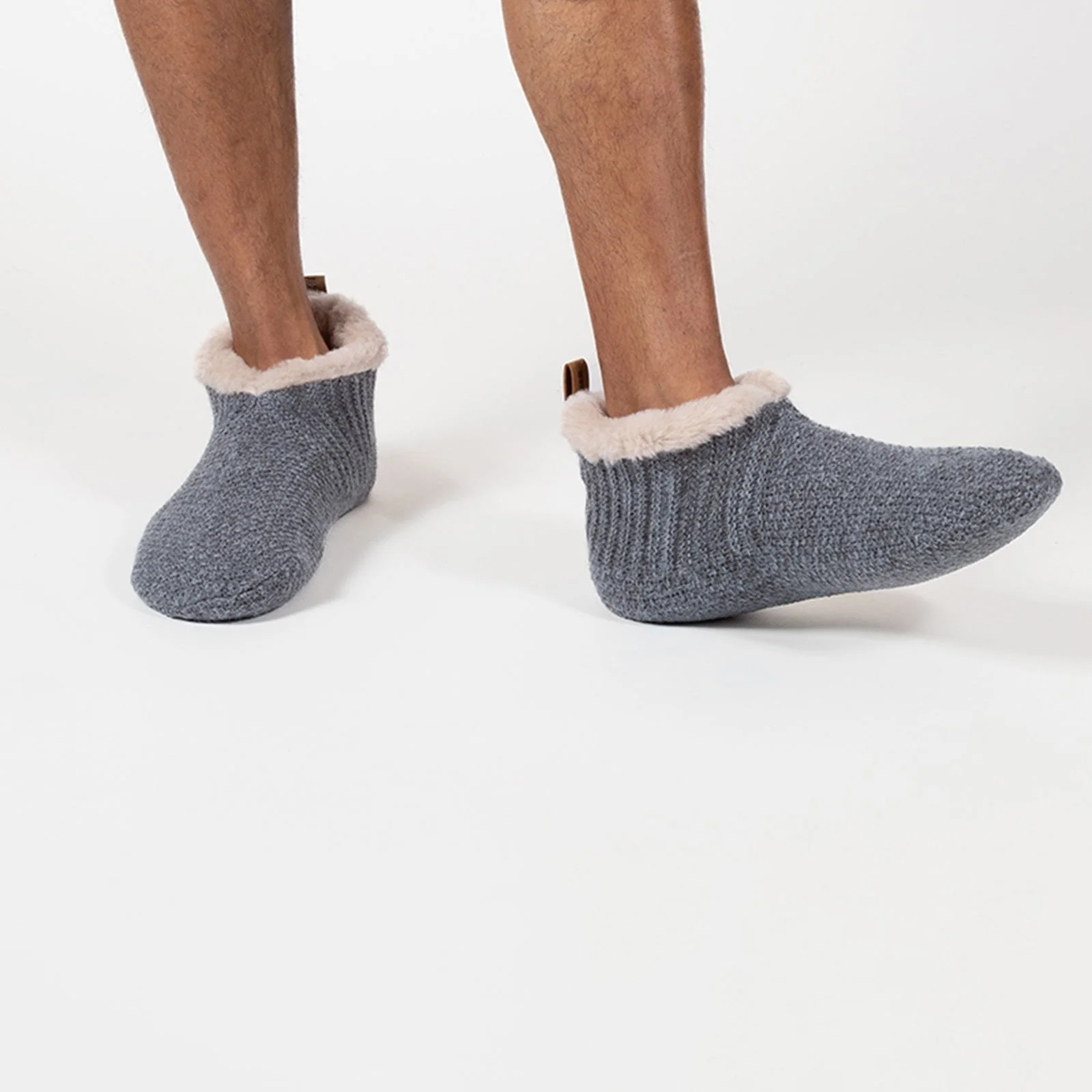 Men's Alpaca Lined Gripper Slippers