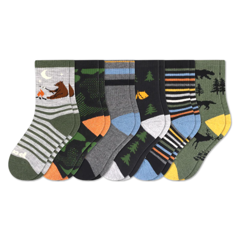 6 Pack - Kids' Crew Pacas Socks 30 6 Pack - Kids' Crew Pacas Socks