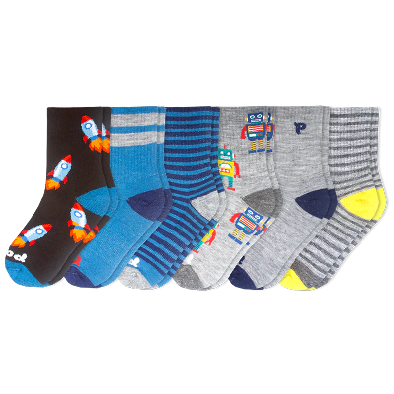 6 Pack - Kids' Crew Pacas Socks 4 6 Pack - Kids' Crew Pacas Socks