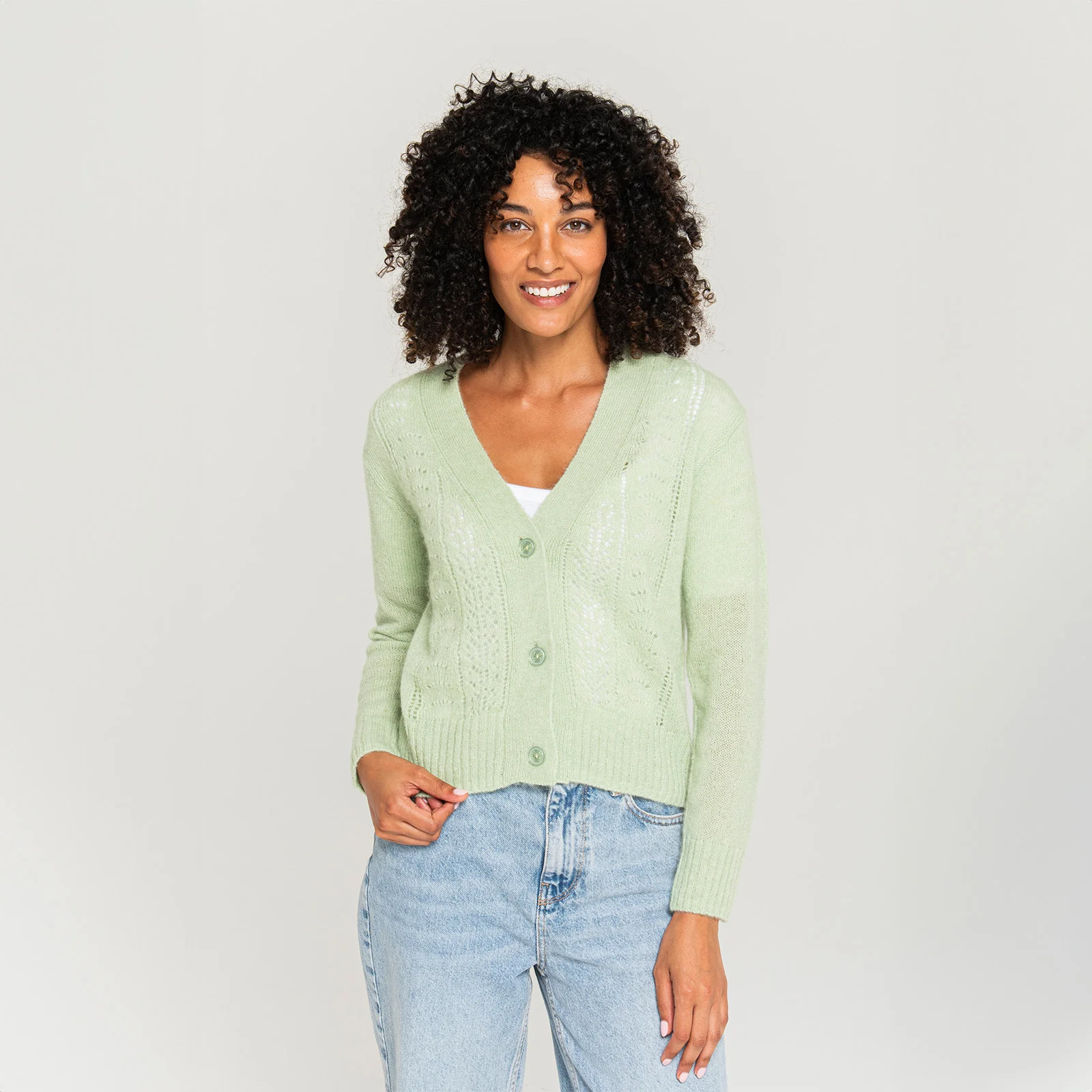 Women's Pointelle Cardigan 4 Women's Pointelle Cardigan