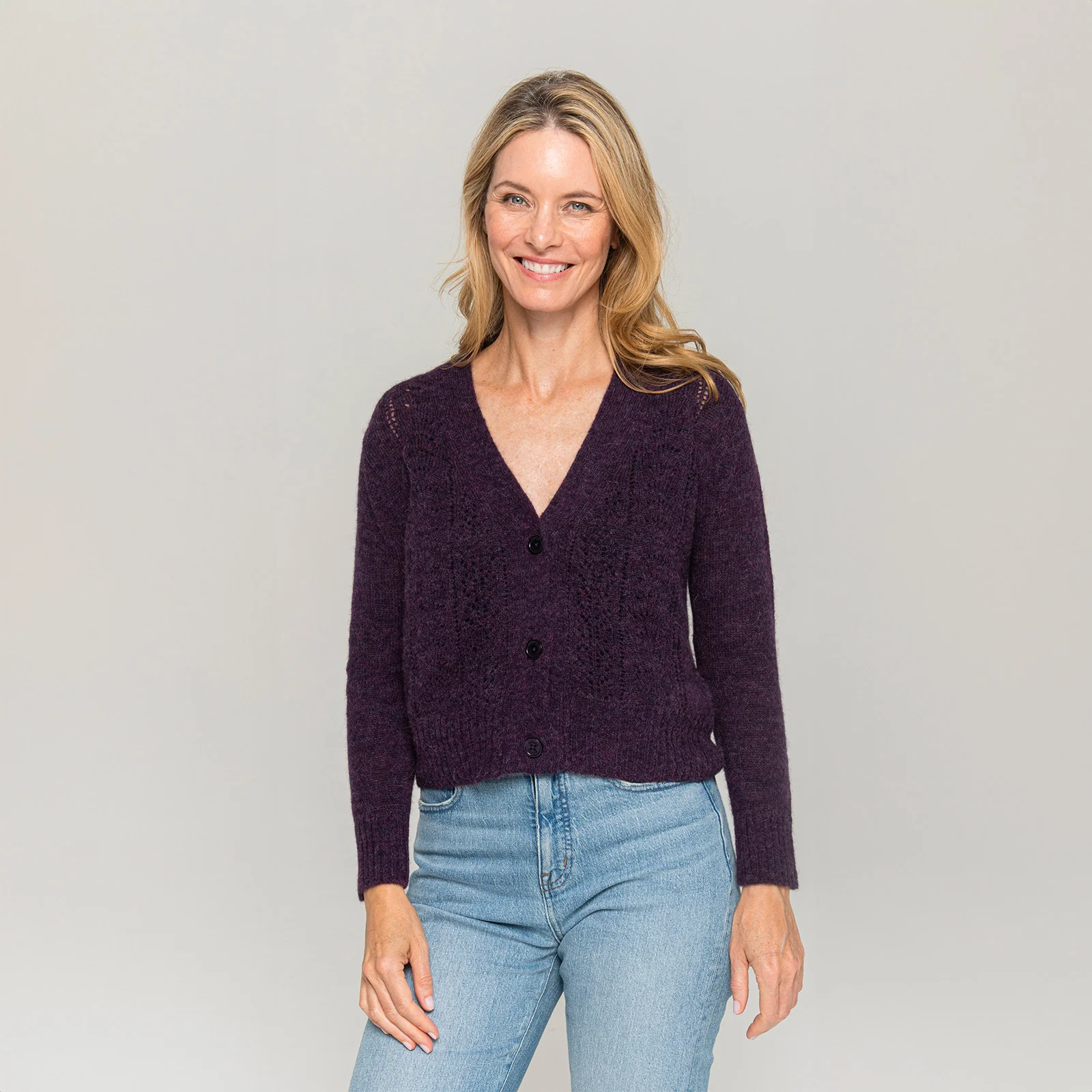 Women's Pointelle Cardigan 5 Women's Pointelle Cardigan